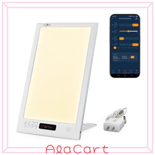 高照度 光線 療法 12000lux フルスペクトル LED 光 目覚まし ライト APP 制御 体内時計 がリセット 寝坊 夜勤 時差ぼけ に適し 光 目覚ま
