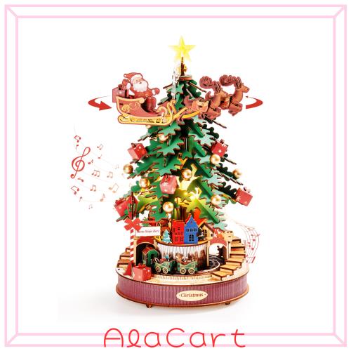 ROBOTIME 立体パズル 3d ウッドパズル 木製 パズル LEDライト付き 組み立て オルゴール 工作キット DIY クラフト インテリア 暇つぶし 知の通販は