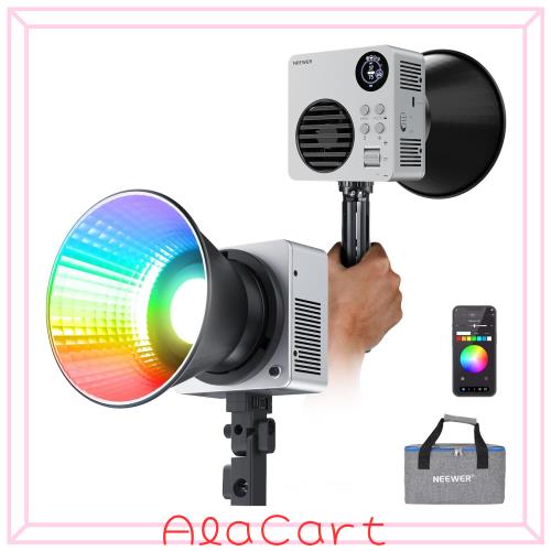 NEEWER HB80C RGBWW LEDビデオライト 撮影用ライト 80W 高輝度定常光 10400lux/m APP制御 フルカラー 調光可能 2500K-7500K CRI95+ 18種