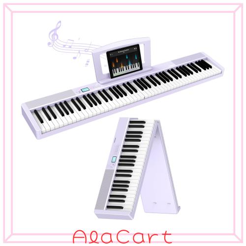 TERENCE 電子ピアノ 折り畳み 88鍵タッチレスポンス鍵盤 5Wデュアルスピーカー MIDI対応 キーボード ピアノ 充電可能 ペタル付き コンパ