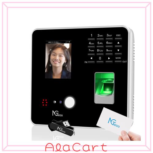 NGTeco 多機能タイムレコーダー 顔認証 指紋認証 RFID パスワード対応 Wi-Fi接続 1秒以内の高速認証 USBデータ管理 小規模・中規模ビジネ