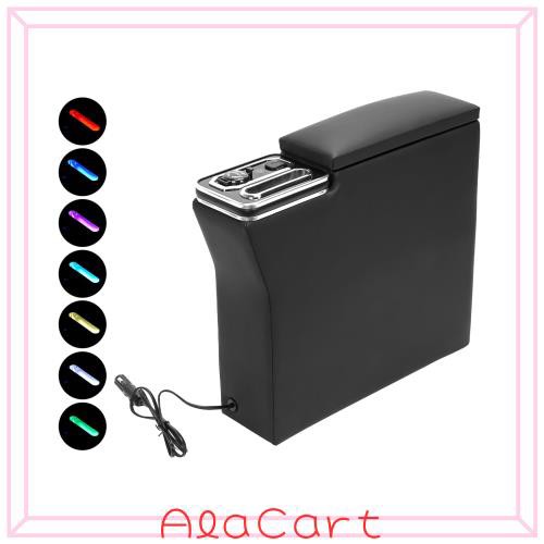 KARUDE スペーシアベース アームレスト コンソールボックス 7色変換 呼吸ランプ Type-C QC3.0 USBポート付き 肘置き 小物収納 大容量収納の通販は