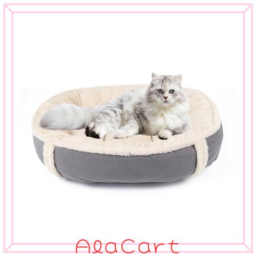 可愛いドーナツ型ペットベッド - 犬と猫用50×50cmのふわふわクッション