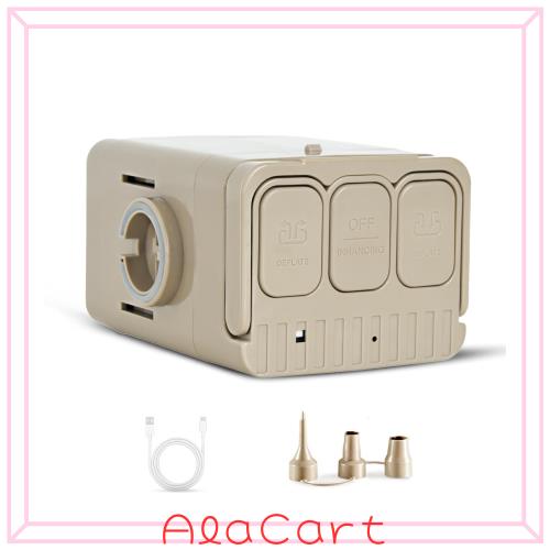 H＆W【2024 独自技術】 携帯式エアーポンプ 電動エアーポンプ 2000mAh 電池 USB充電式 ワンタッチ自動膨張・収縮 4-5回使用可能 3種のアダ