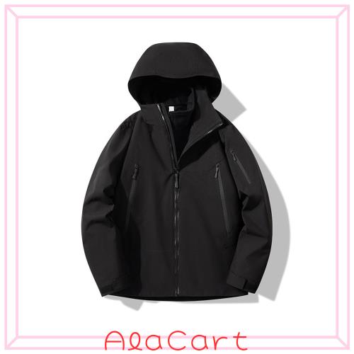 [koobla] スキー ジャケット シェルジャケット ストレッチ ウインドブレーカー マウンテンパーカー 3way フリース付 スノーボード 耐水圧