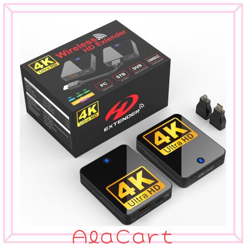 ワイヤレスHDMI 無線送受信機【2025年最新】 挿すだけ簡単使用 | 60m安定無線伝送 4K 30Hz | WIFI＆設定不要 | 最大4セット増設可能 | テ