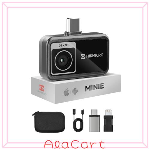 HIKMICRO MiniE サーモグラフィー サーマルカメラ - iOS/Android、SuperIR 画像強化、25Hz、スマートフォン/タブレット用、USB-C/Lightni