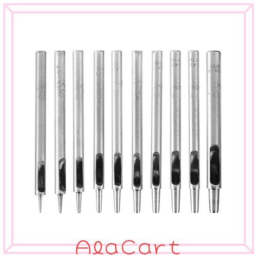 WUTA SPC 穴あけポンチセット 10サイズ ベルトパンチ 丸穴径穴あけポンチ レザーパンチ(0.5+1+1.5+2+2.5+3+3.5+4+4.5+5mmmm)