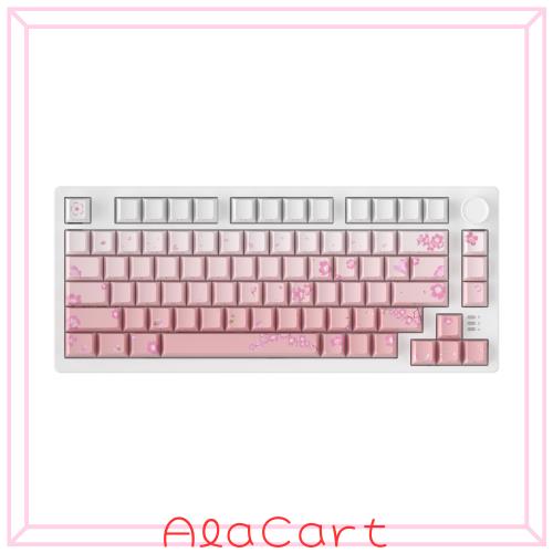 DAREU EK75PRO ゲーミングキーボード 無線 桜 ピンク テンキーレス 2.4Gワイヤレス/Bluetooth/有線USB接続可能 ガスケットマウント 81キ