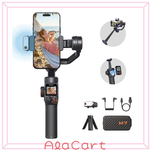 hohem M7 スマホ ジンバル スタビライザー AIトラッカー 取り外し可能なタッチスクリーンリモコン 積載量 500g 3軸 ジンバル iPhone Andr