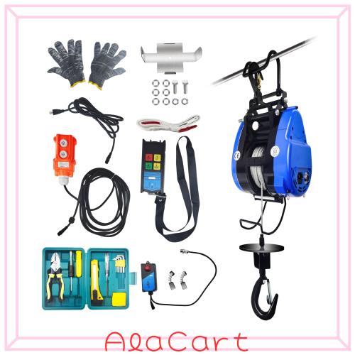 CXCESNS 電動ウインチ 小型 ウインチ 100v 2024新型 300kg 電動 ホイスト 小型クレーン 携帯型で 超強荷重は300 kgに達する 巻き上げ機