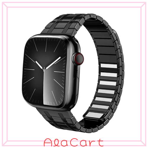 MaKTech ステンレススチール リンク ブレスレット バンド、自動結合付きメタルリング、Apple Watch シリーズ 10/9/Ultra 2/SE/8/7[2024]