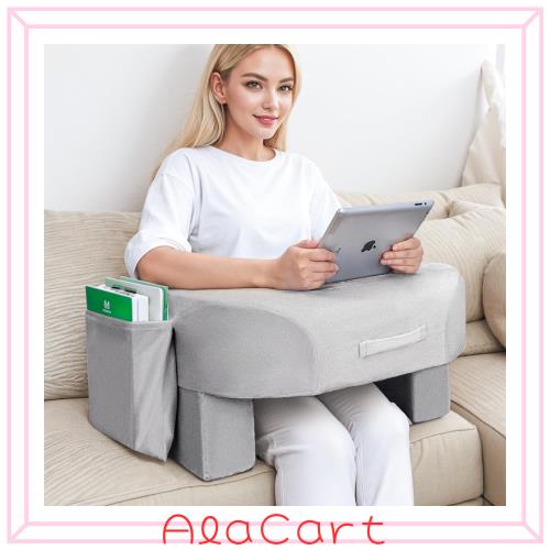 Azamia 膝上 テーブル 肘置き クッション ベッド用読書枕 折りたたみ式 膝用ゲーム枕 小柄な大人 パソコン 膝上 アームレストクッション