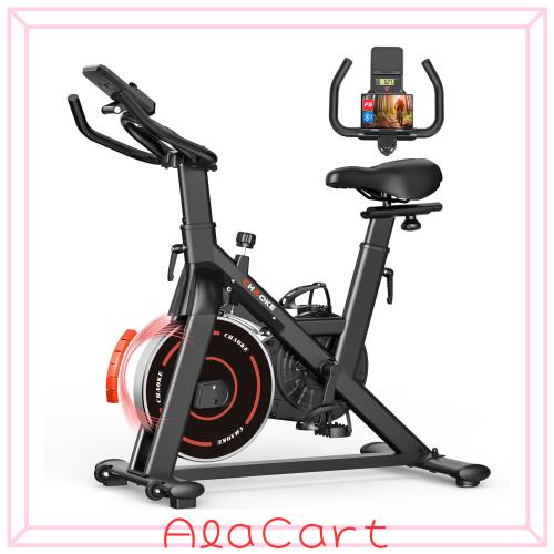 CHAOKE エアロバイク 家庭用 静音 スピンバイク フィットネスバイク 静音 無段階調整 サドル・ハンドル調節可能 4点支持+三角構造 安定 1