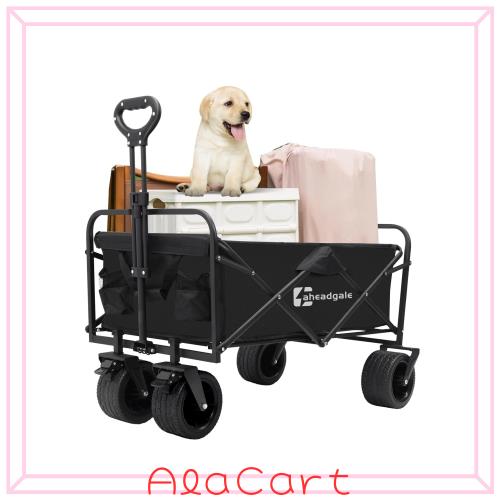 AHEAD GALE キャリーワゴン アウトドア 大容量 折り畳み アウトドアワゴン キャリーカート キャンプカート ワイドタイヤ タイヤロック搭 8,023円