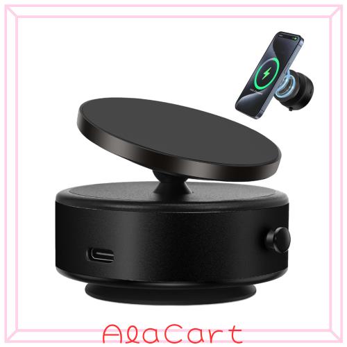 ZESLEY 車載用スマホホルダー 強力マグネット搭載 真空吸着 360度回転 車載ホルダー マグリング付属 車 スマホスタンド 充電 ワイヤレスの通販は 4,805円