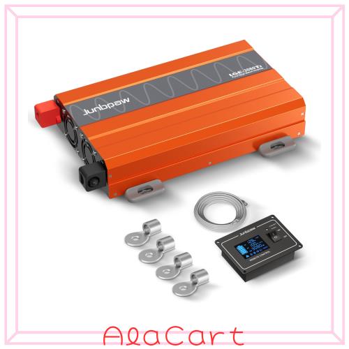 3080W純正弦波インバーター GFCI接地漏電遮断器内蔵 12V DCから100V 110V AC変換 9000Wピーク出力 5V 2.1A USBポート搭載 有線リモコン付