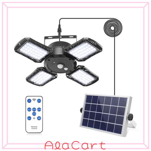 highydroLED ソーラーライト 屋外 防水 4灯式 分離型 センサーライト 四つ作業モード 大容量電池4400mAh リモコン付き 128LED 昼間と夜間