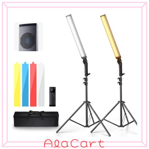 NEEWER LEDスティックライトとスタンドキット 2.4G 3200K-5600K 40W調光可能 CRI97 フィルター/キャリーバッグ付き ライトワンド 撮影用