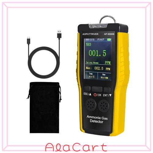 空気汚染測定器アンモニアガス検出器 0~100PPM NH3測定器USB充電式サウンドライトアラーム 温度湿度検出器 農場、農業、肥育農場、養鶏場