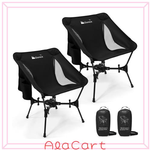 Gonex アウトドアチェア コンパクトな収納 [20 秒迅速なインストール] キャンプチェア 1500g 超軽量 耐荷重 150kg 折りたたみ式 より安定