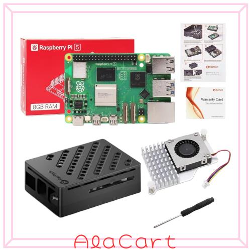 Vesonn Raspberry Pi5 8GB Kit 技適を取得済み ラズベリーパイ5 8GBボード/ABS放熱ケース/アクティブクーラー/ドライバー ラズベリーパイ