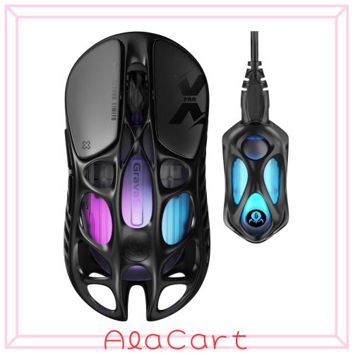 GravaStar Mercury X Pro ゲーミングマウス 無線 PAW3950 8000Hz ブラック