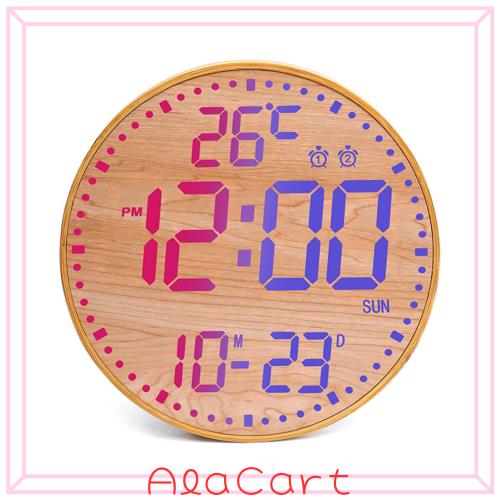 HZDHCLH 掛け時計 デジタル 大画面デジタル時計リモコン付き 12 インチ LED 壁時計 温度 湿度 自宅 寝室 室内装飾 贈り物