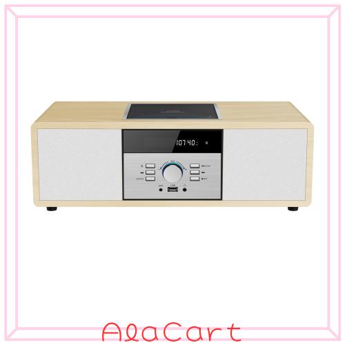 ミニコンポ・セットコンポ CDプレーヤー レトロ/Bluetooth/FMステレオ/USB MP3再生/AUX入力、ヘッドフォンジャック、家庭用コンパクトONE