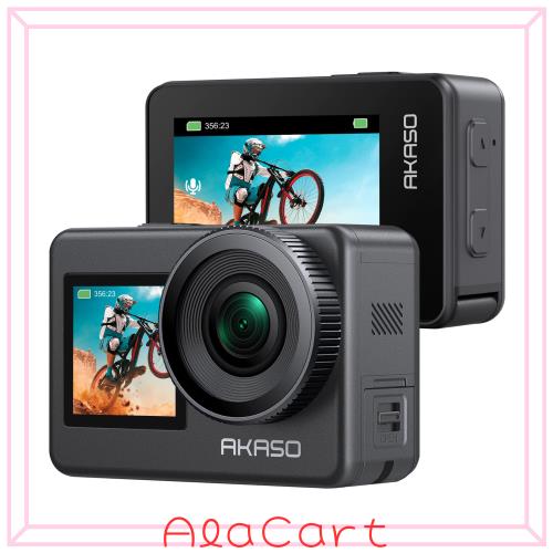 AKASO Brave7 アクションカメラ4K60fps 20MP IPX8本機防水10M 水中カメラ 6軸手ぶれ補正 音声制御機能 外部マイク対応 アクションカム ス