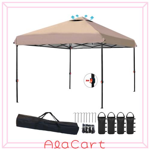 ApeexCanopy 軽量ワンタッチタープテント 2.5m×2.5m 収納バッグ付き 3段階調節 UVカット スチール 大型 耐水 ワンタッチテント レジャー