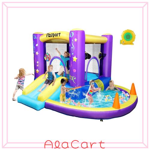 FBSPORT の膨脹可能な跳ね上がりの家、屋内屋外のための子供の跳ね上がりの城のスライド、幼児の赤ん坊水ジャンパーの警備員、送風機、球