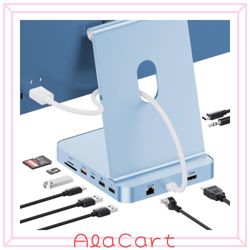 PULWTOP 11 in 1 USB C ハブ iMac 24インチ 2021 2023 2024用 iMac M1 M3 M4 アクセサリー USB Hub ハブ HDMI 4K, 2.5G イーサネット, M.