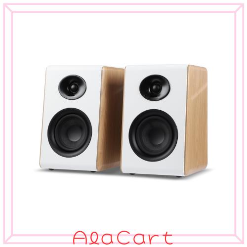 AIYIMA S600 Bluetoothブックシェルフスピーカー アクティブホームオーディオ 50WX2 HiFi出力 サブウーファー ホワイトウッド ARC/USB/RC