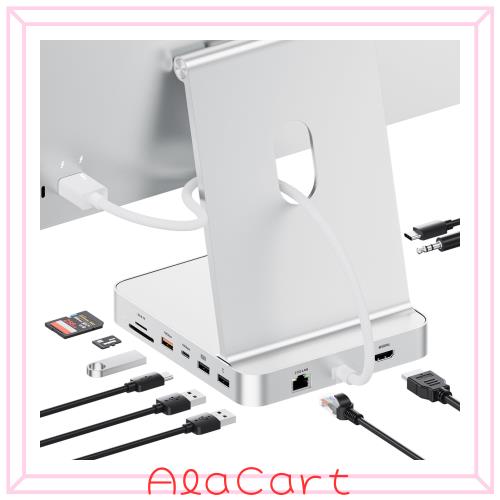 PULWTOP 11 in 1 USB C ハブ iMac 24インチ 2021 2023 2024用 iMac M1 M3 M4 アクセサリー USB Hub ハブ HDMI 4K, 2.5G イーサネット, M.