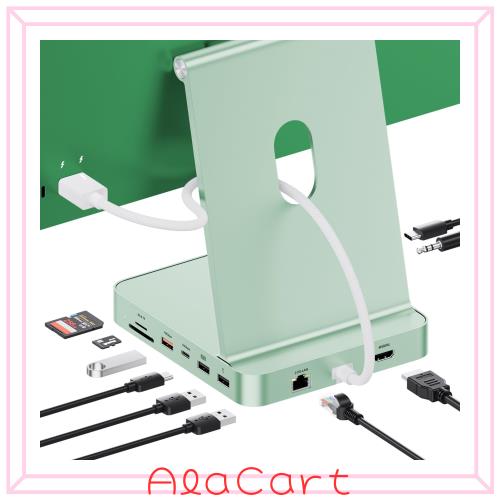 PULWTOP 11 in 1 USB C ハブ iMac 24インチ 2021 2023 2024用 iMac M1 M3 M4 アクセサリー USB Hub ハブ HDMI 4K, 2.5G イーサネット, M.