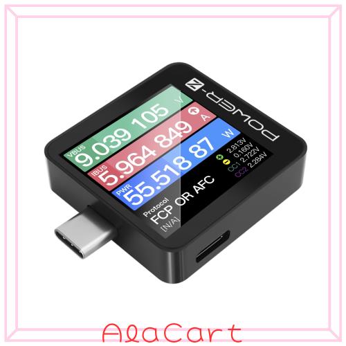 電流 電圧 チェッカー、双方向測定 USB C テスター、USB チェッカー マルチメーター 0-50V 0-6A PD3.1 QC5.0 高精度 電流計 電圧計 電力