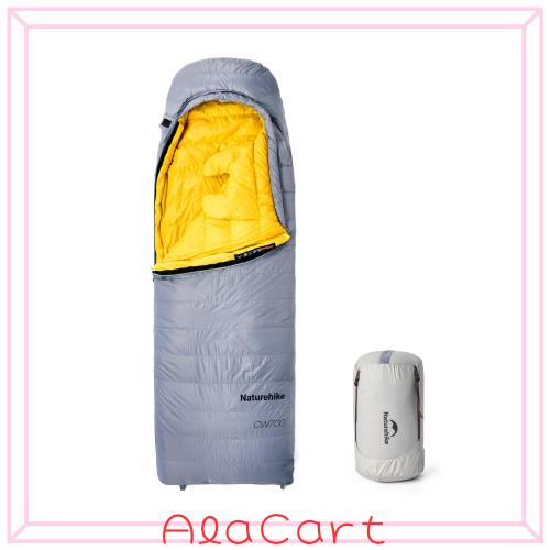 Naturehike ダウン寝袋 CW400/CW700 1人用 封筒型 グレー 超軽量