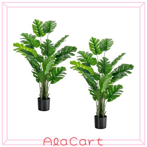 Giantex 人工観葉植物 モンステラ 大型 フェイクグリーン 高さ150cm 本物そっくりの人工植物 人工樹木 インテリアグリーン 観葉樹 植木