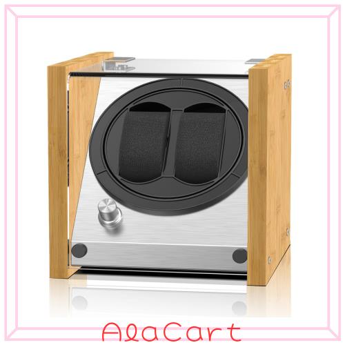 Watch Winder Smith ォッチワインダー、カップルサイズのダブルウォッチに対応、100%ハンドメイドの竹製特許取得ケース、ACまたはバッテ