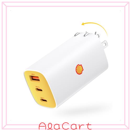 Shell シェル急速充電器 65w PD 充電器 Type-C USB 3ポート三台同時