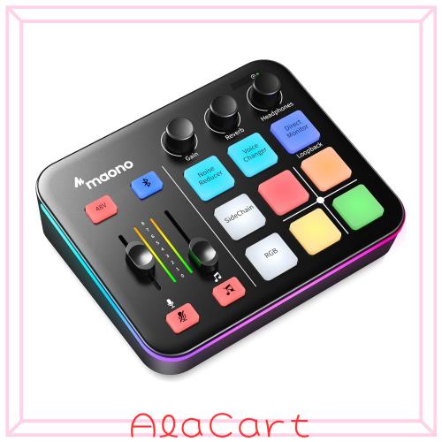 MAONO G1 NEO ゲーミングオーディオミキサー XLR繋ぎ合わせる ボイスチェンジャー REVERB積み上げる