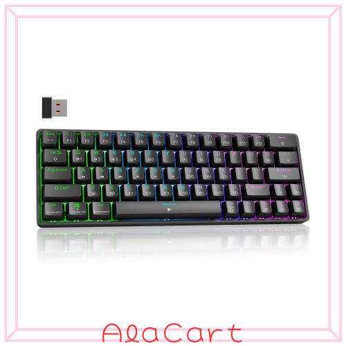 Dierya DK63 ワイヤレスゲーミングメカニカルキーボードBluetooth 2 4G 有線接続 赤軸メカニカルスイッチ 60 キーボード RGBバックライ 公式通販