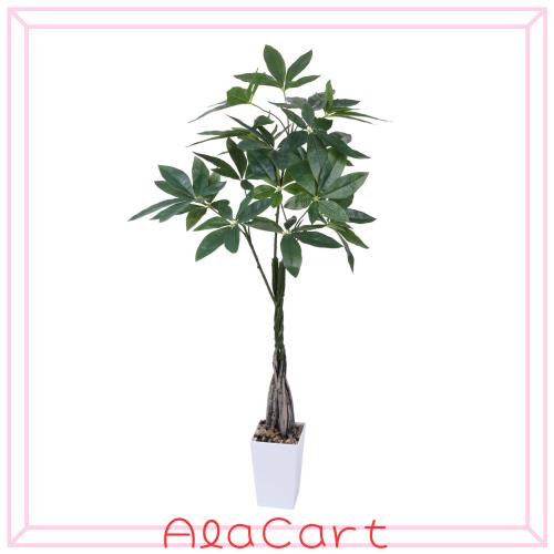 Yinleus 人工観葉植物 フェイクグリーン 観葉樹 造花 パキラ【高さ110cm】光触媒 空気清浄 おしゃれ インテリア ホーム オフィス デコレ