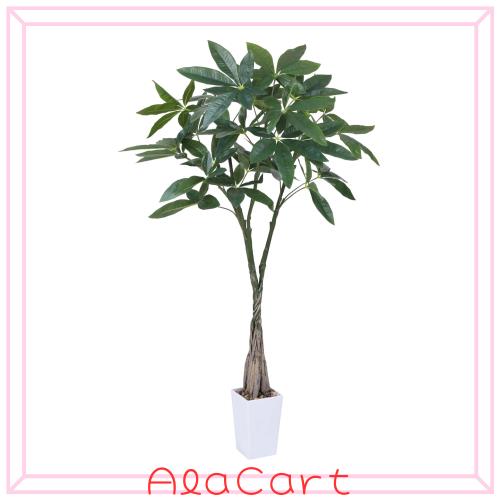 Yinleus 人工観葉植物 フェイクグリーン 観葉樹 造花 パキラ【高さ130cm】光触媒 空気清浄 おしゃれ インテリア ホーム オフィス デコレ