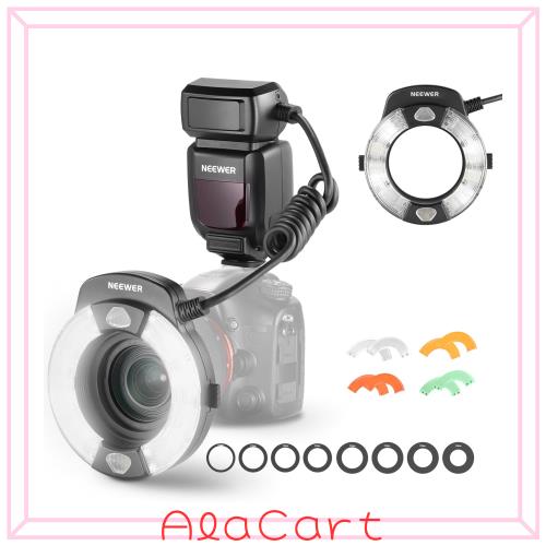 NEEWER RF1-S マルコリングフラッシュ 76Ws GN15 5600K TTL スピードライト 1-1/128出力 先幕/後幕シンクロ カラージェル/レンズアダプタ