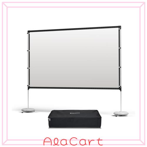 BladeCine プロジェクタースクリーン スタンド付き 100インチ 自立式 屋外/屋内兼用 ポータブル 4K対応 両面投影可能 16:9 ホームシアタ