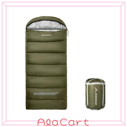 BISINNA グラフェン繊維 寝袋 軽量 2.5kg オールシーズン対応 防水 収納袋付き アウトドア キャンプ 車中泊 登山用 封筒型シュラフ
