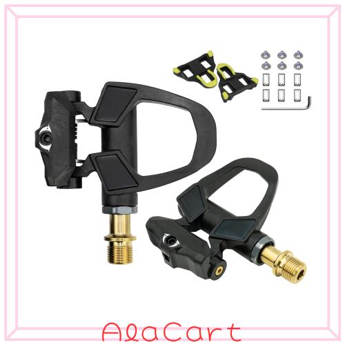 Thinvik ビンディングペダル フルカーボン チタン合金 クリップレスペダル SPD-SLシステム対応 超軽量 202g クリート付き ロードバイクサ