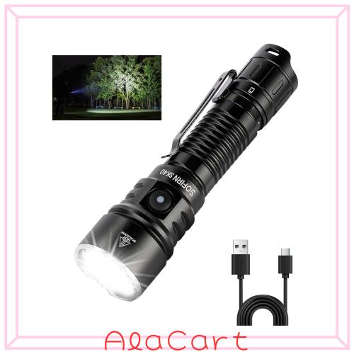 sofirn SK40 強力懐中電灯 高輝度 フラッシュライト 3200ルーメン 最大照射距離580M デュアルスイッチ USBC充電式 ポケットクリップ IP68